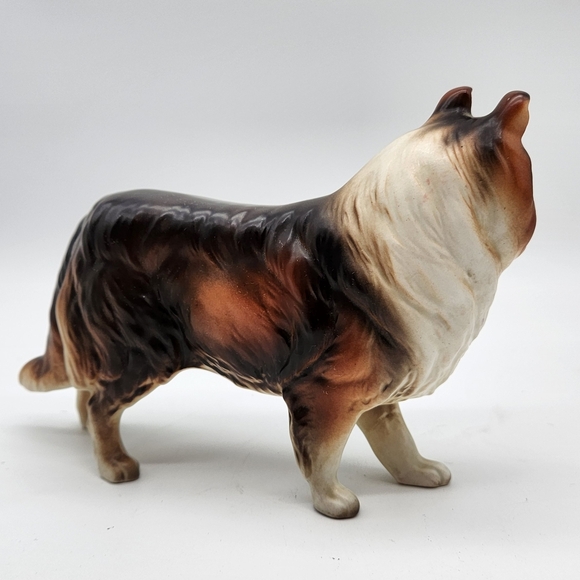 Vtg Collie Lassie Bone China Dog Statue Figurine - Enesco Japan 5.5" Tall - Picture 3 of 9